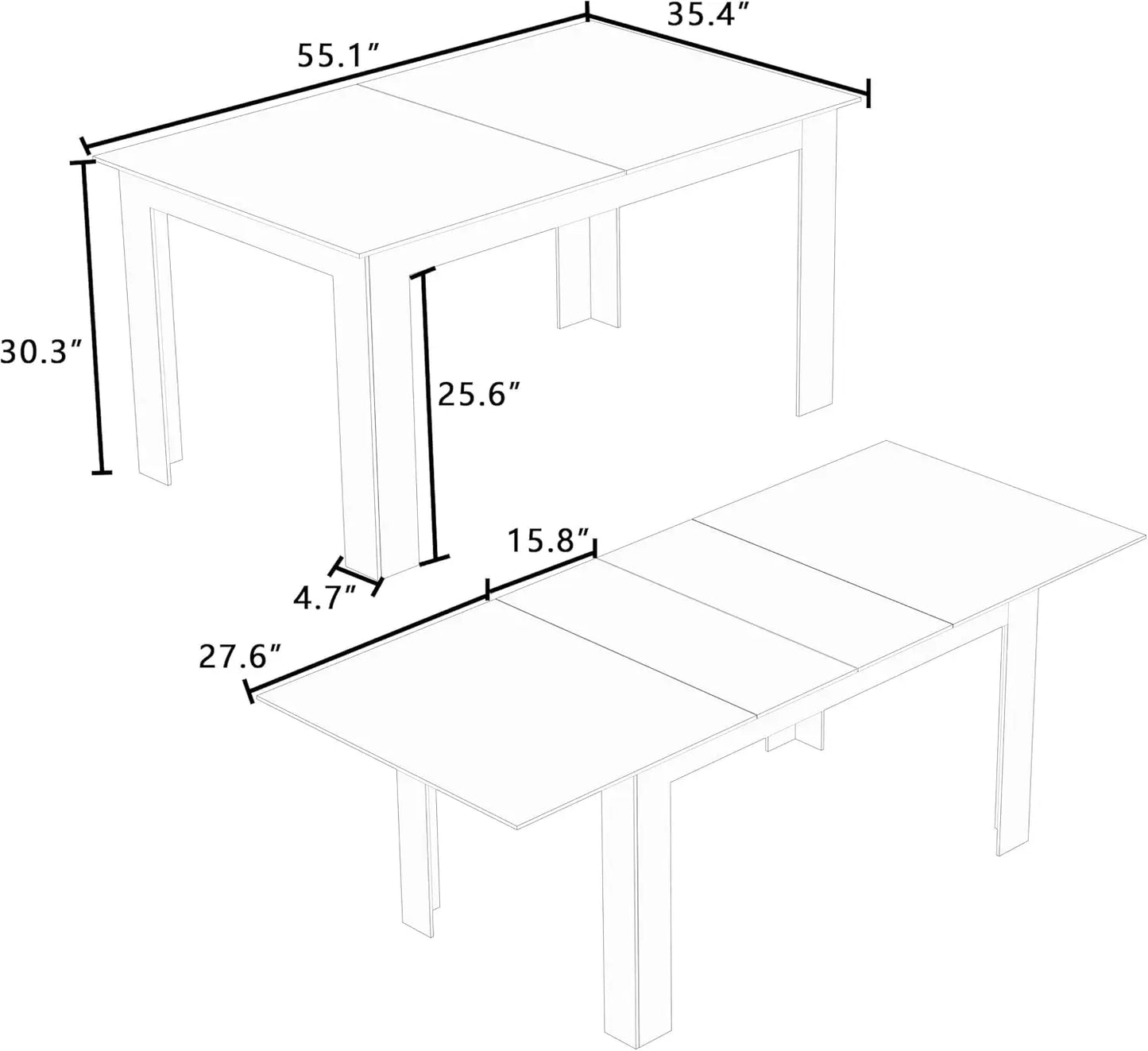 Expandable Oak Dining Table for 6 to 8 People