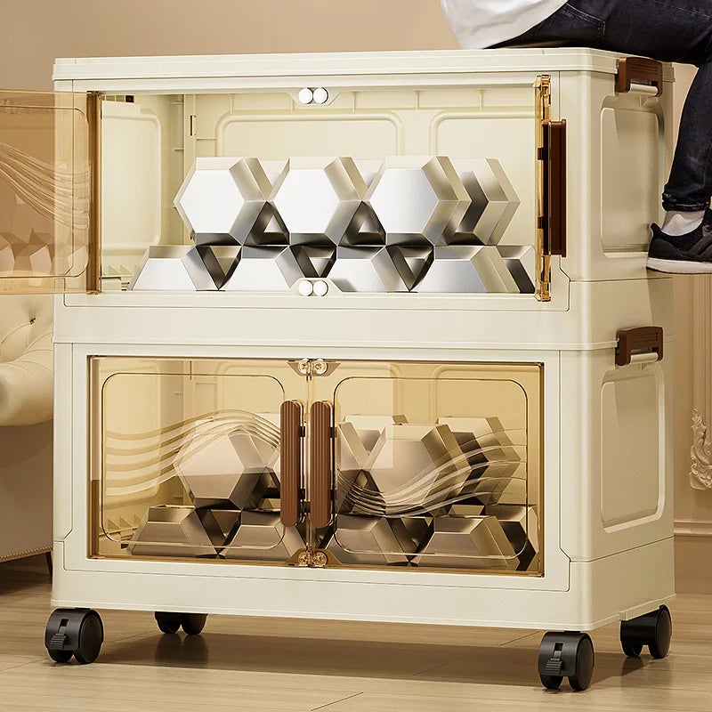 Foldable Storage Box with Clear Door - Spacious, Durable, and Easy-to-Assemble