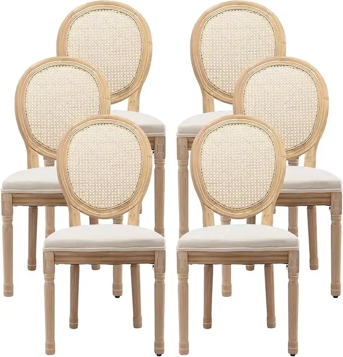 Fabric Upholstered French Country Dining Chairs, Choice of Color