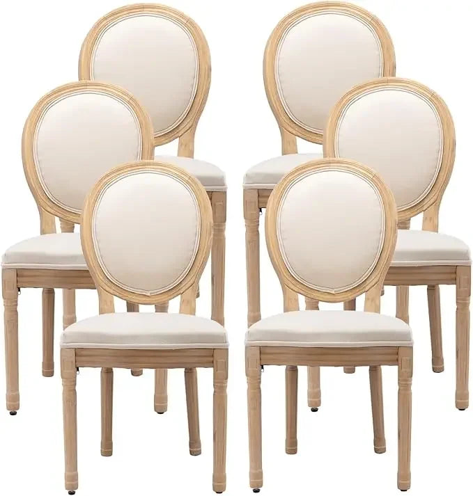 Fabric Upholstered French Country Dining Chairs, Choice of Color