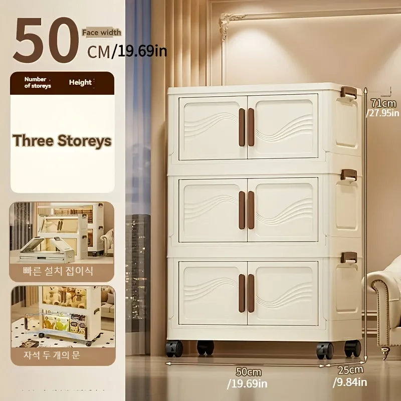 Foldable Storage Box with Clear Door - Spacious, Durable, and Easy-to-Assemble