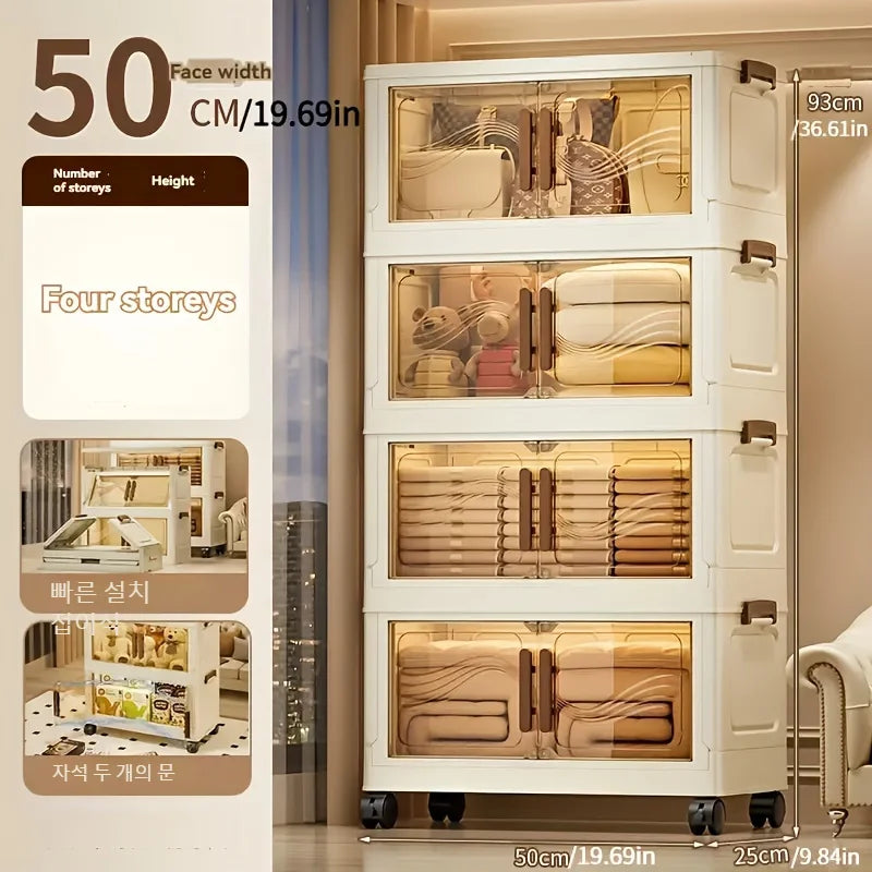 Foldable Storage Box with Clear Door - Spacious, Durable, and Easy-to-Assemble