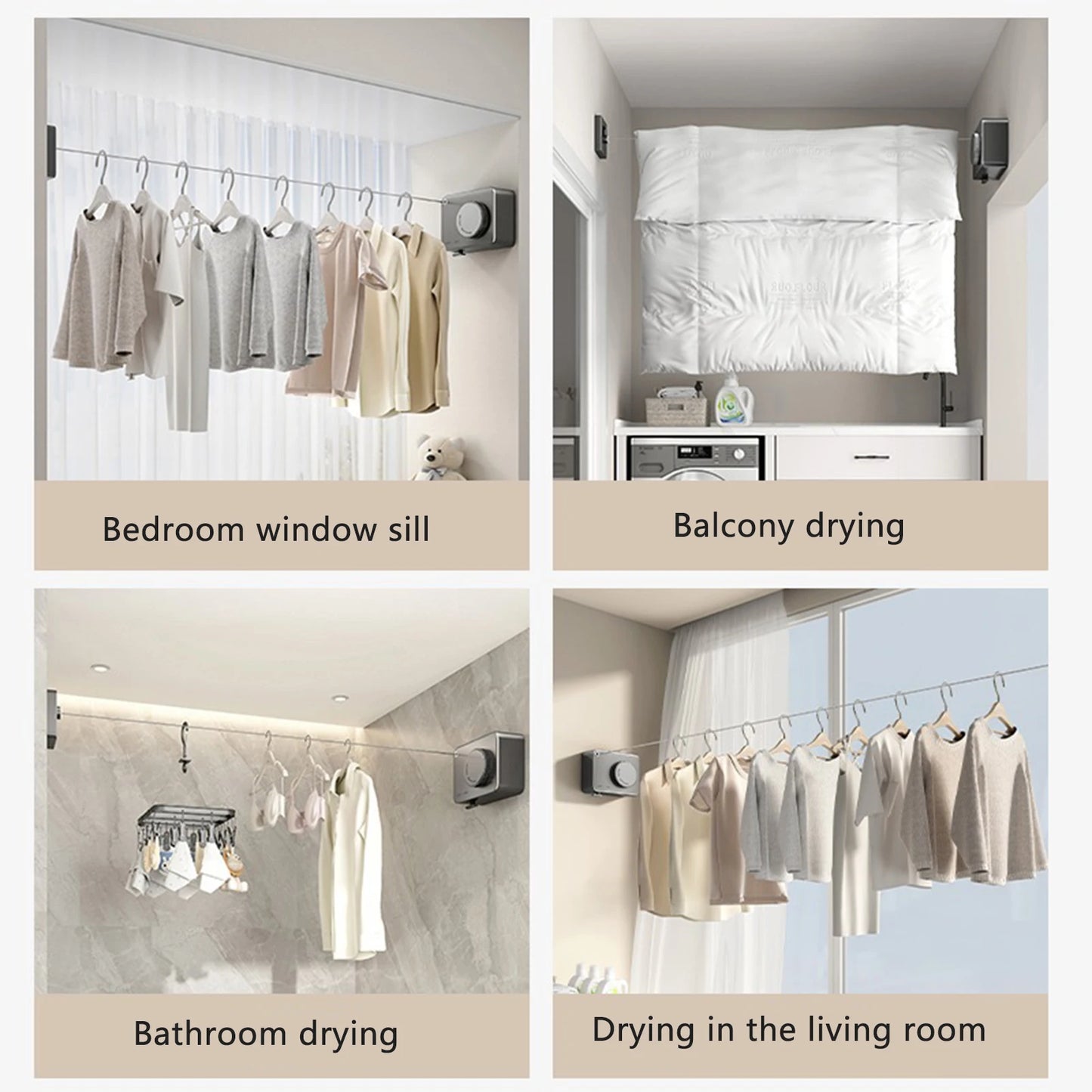 Invisible Clothesline: Retractable Stainless Steel Pull-out Cable