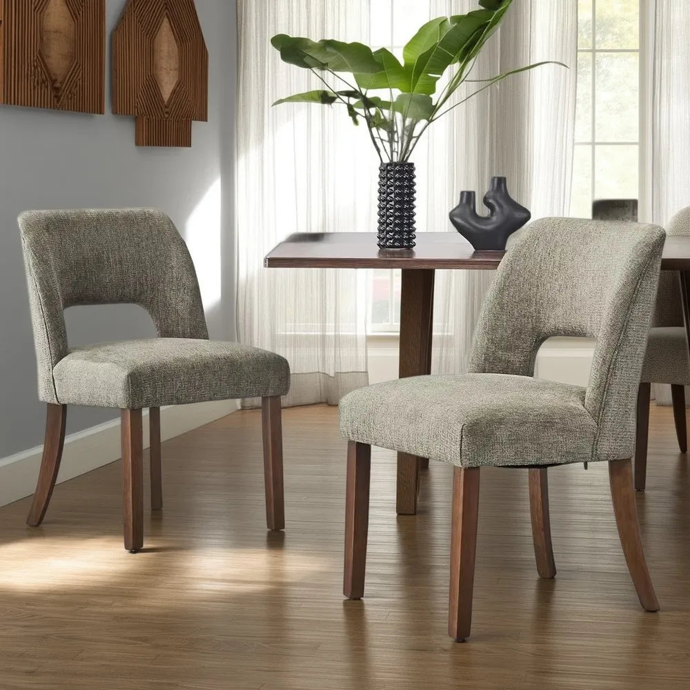 Modern Fabric Upholstered Dining Room Chair Set of 2, 8 Colors