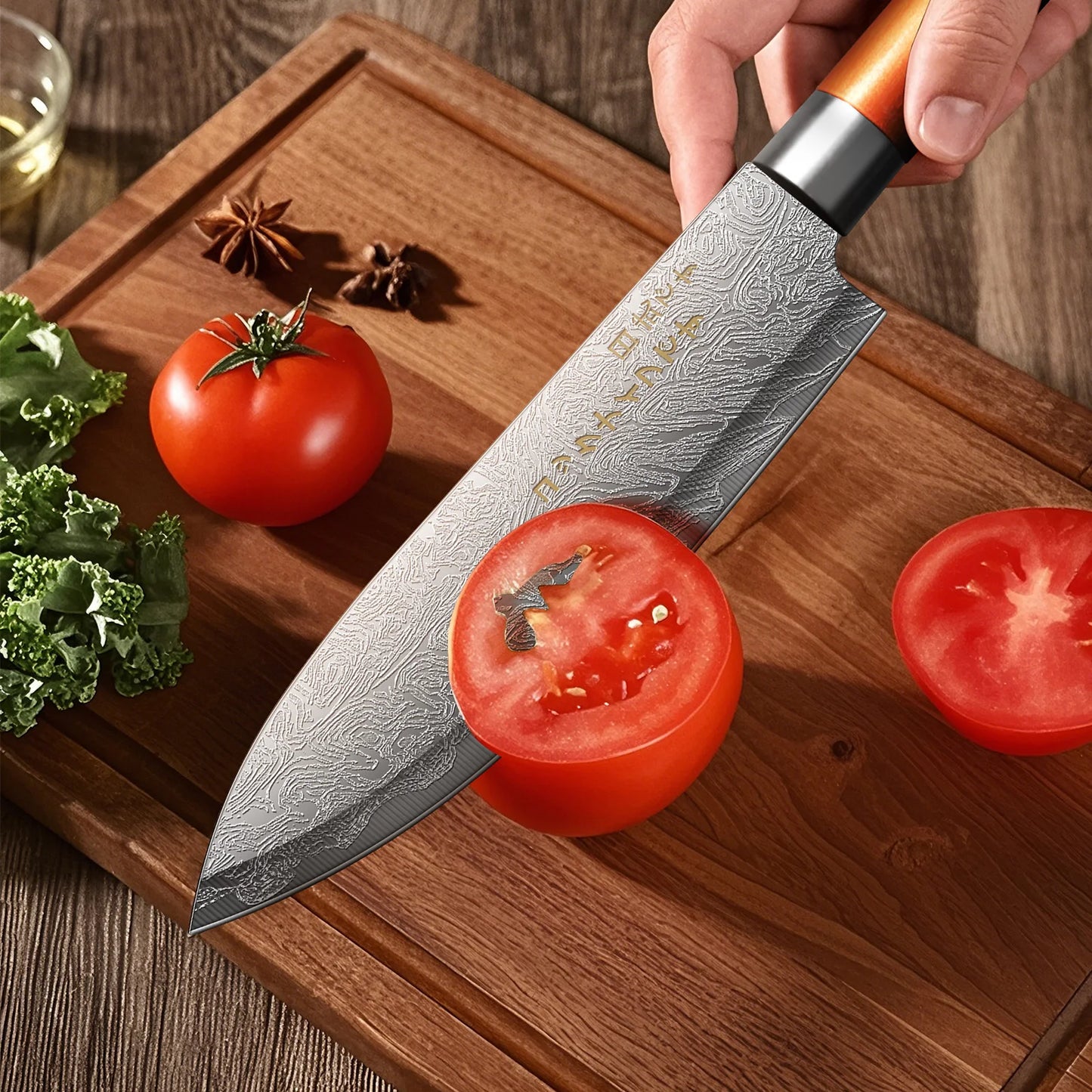 4-Piece Ultra-Sharp Japanese Chef Knife Set - Professional Kitchen Knives for Meat, Bones, and Fruit, Perfect for Commercial kitchen