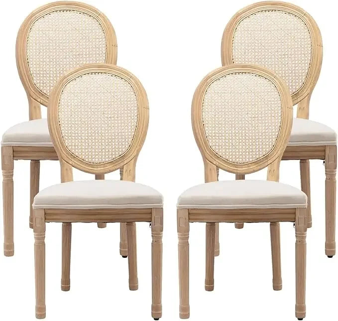 Fabric Upholstered French Country Dining Chairs, Choice of Color