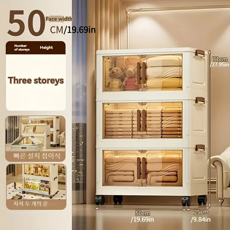 Foldable Storage Box with Clear Door - Spacious, Durable, and Easy-to-Assemble