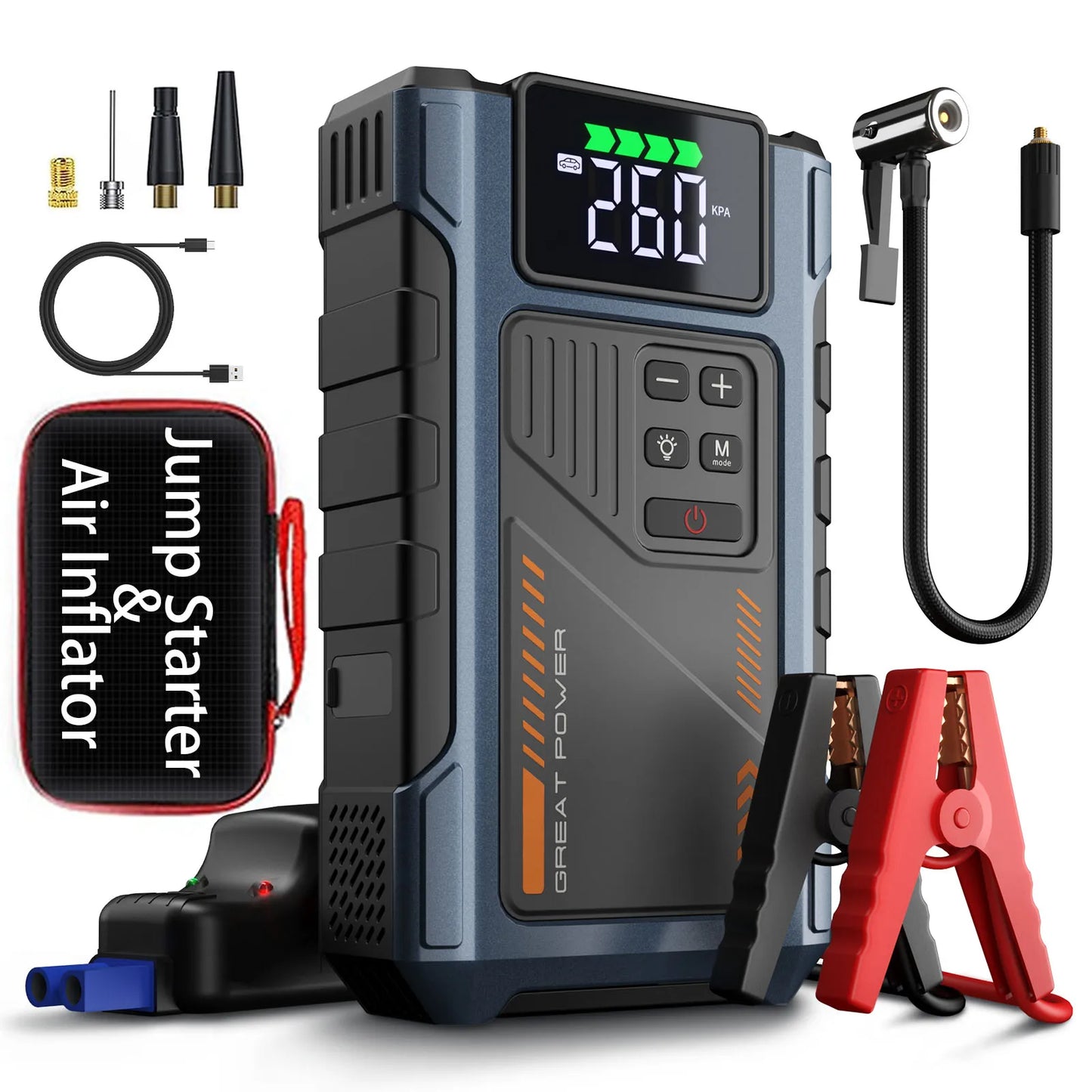 Portable Vehicle Jump Starter With 150psi Air Compressor