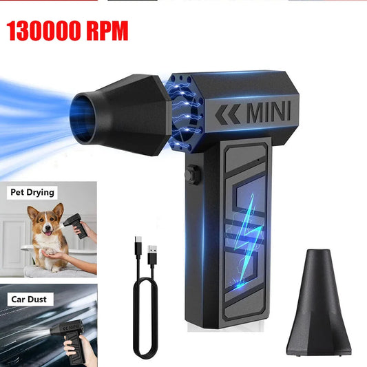 130000RPM Mini Turbo Jet Fan: Air Duster - Adjustable wind speed, Portable Turbo Violent Blower