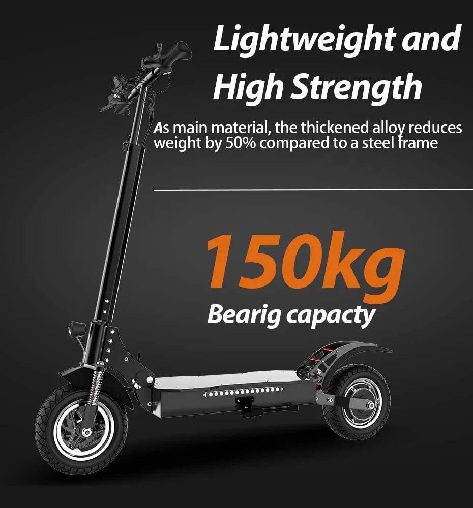 1200W-2500W Adult Electric Scooter: Up to 65km/h 80km 48V/52V Motor 10'' Pneumatic Tires Foldable
