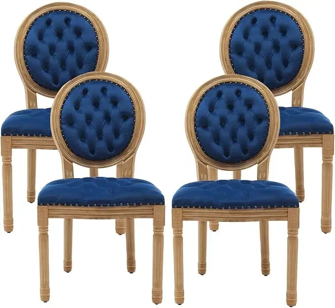 Fabric Upholstered French Country Dining Chairs, Choice of Color