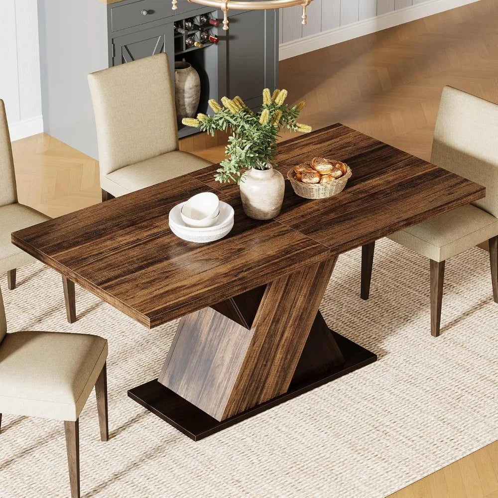 55-Inch Modern Farmhouse Dining Table for 4