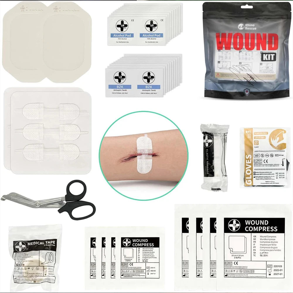RHINO RESCUE Zip Stitch 6pcs with Wound Dressings