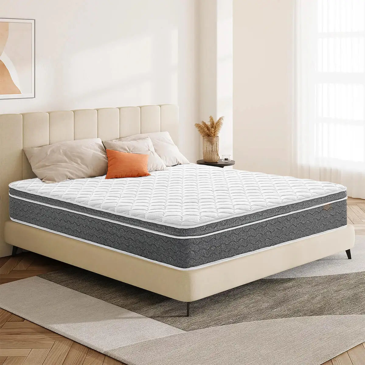 Hybrid Mattress, Fiberglass Free, Medium Feel, Motion Isolation, Mattress in a Box