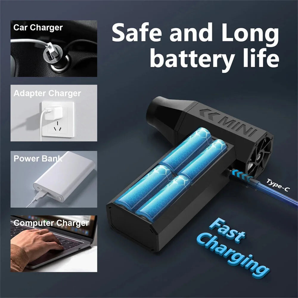 130000RPM Mini Turbo Jet Fan: Air Duster - Adjustable wind speed, Portable Turbo Violent Blower