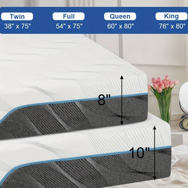 Extra Firm Mattress, 8/10 inch Medium - Dual Sided Reversible Mattress for Back Pain Relief