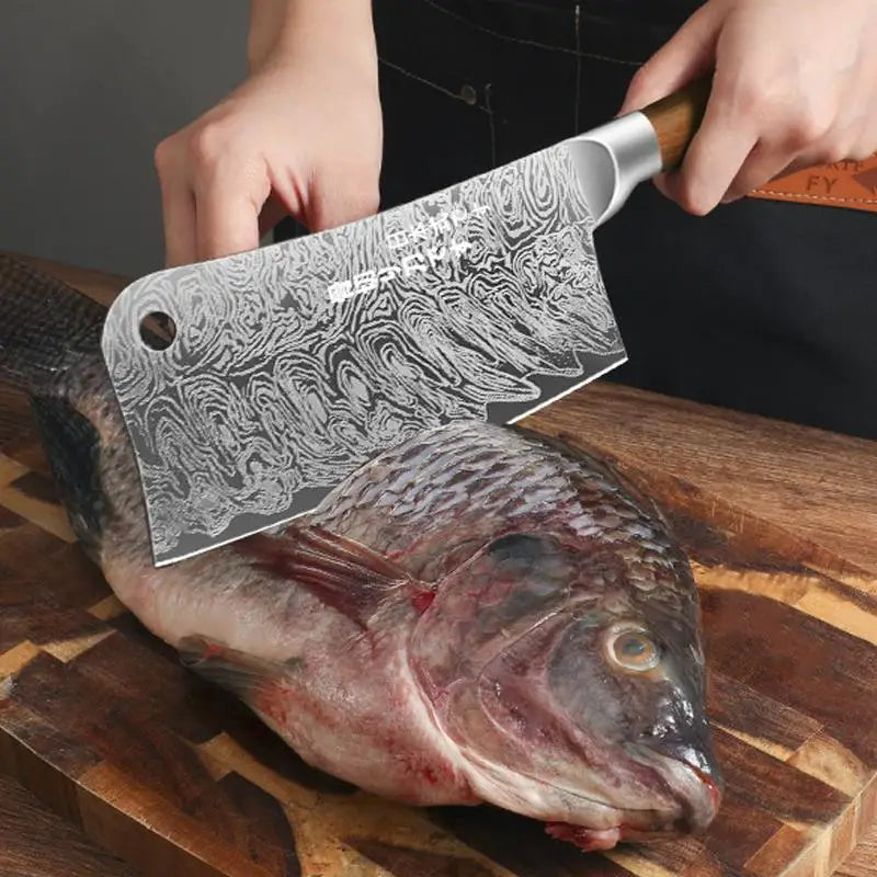 Japanese 4-Piece Damascus Kitchen Knife Set - Stainless Steel Chefs Knives, Home and Restaurant Use