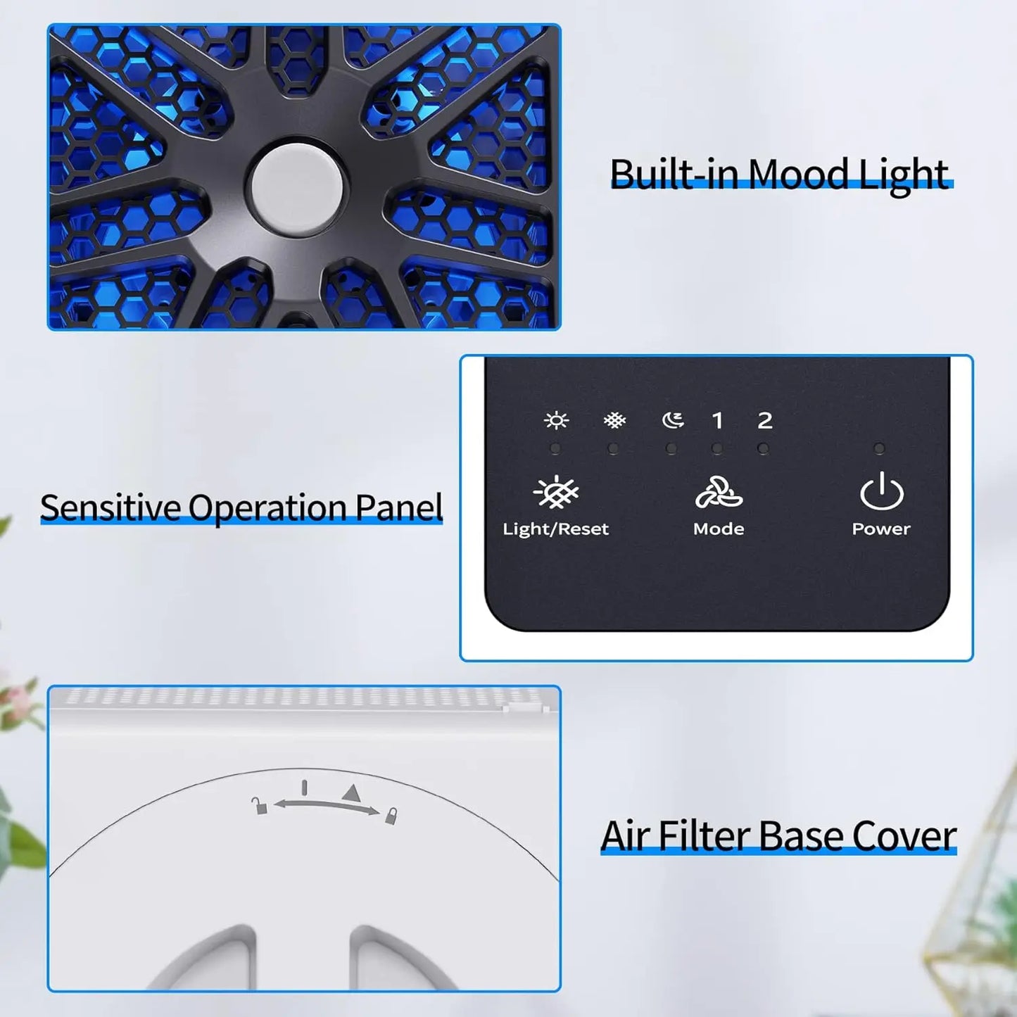 Air Purifier for Cleaning With Aromatherapy Function: For Pet Smoke Pollen Dander Hair etc.