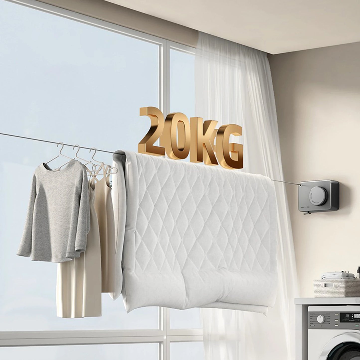 Invisible Clothesline: Retractable Stainless Steel Pull-out Cable