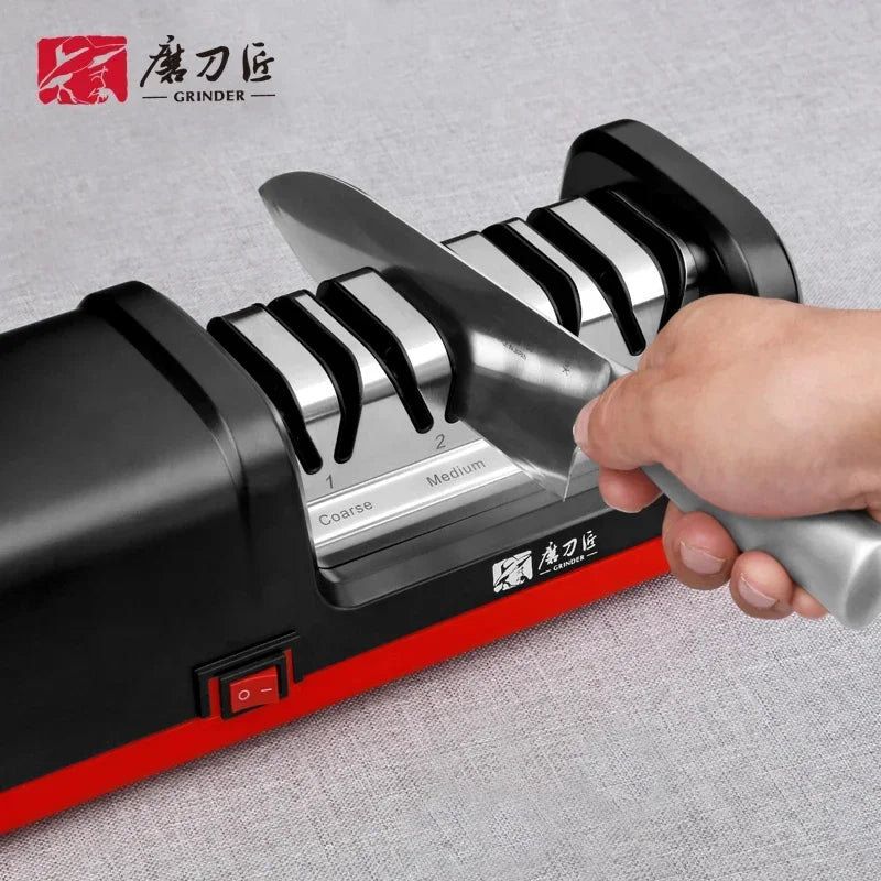 GRINDER 4 Stage Diamond Electric Knife Sharpener With 2800rpm Rotational Speed And 18W Rated Power