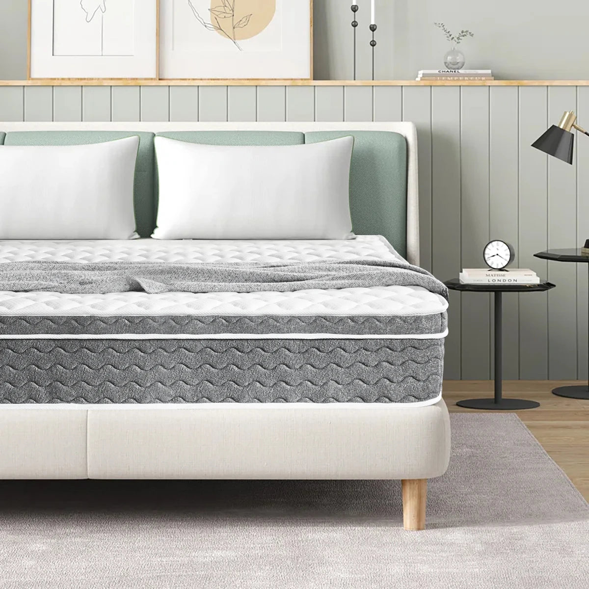 Hybrid Mattress, Fiberglass Free, Medium Feel, Motion Isolation, Mattress in a Box