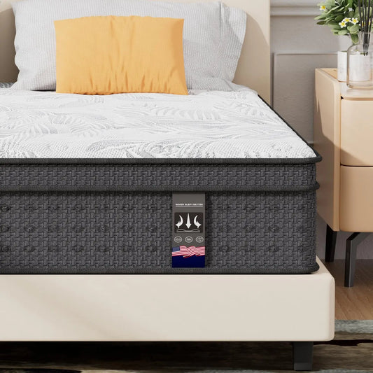 King Size Mattress,14 Inch Hybrid Mattress in a Box with Gel Memory Foam, Pocket Spring, Pressure Relief