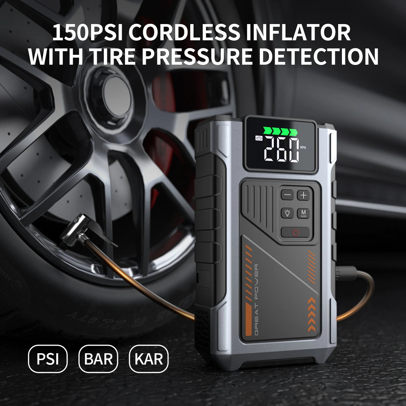 Portable Vehicle Jump Starter With 150psi Air Compressor