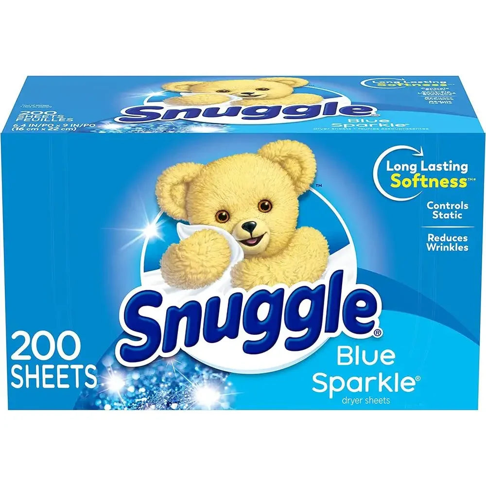 Snuggle Blue Sparkle Fabric Softener Dryer Sheets 200 Count