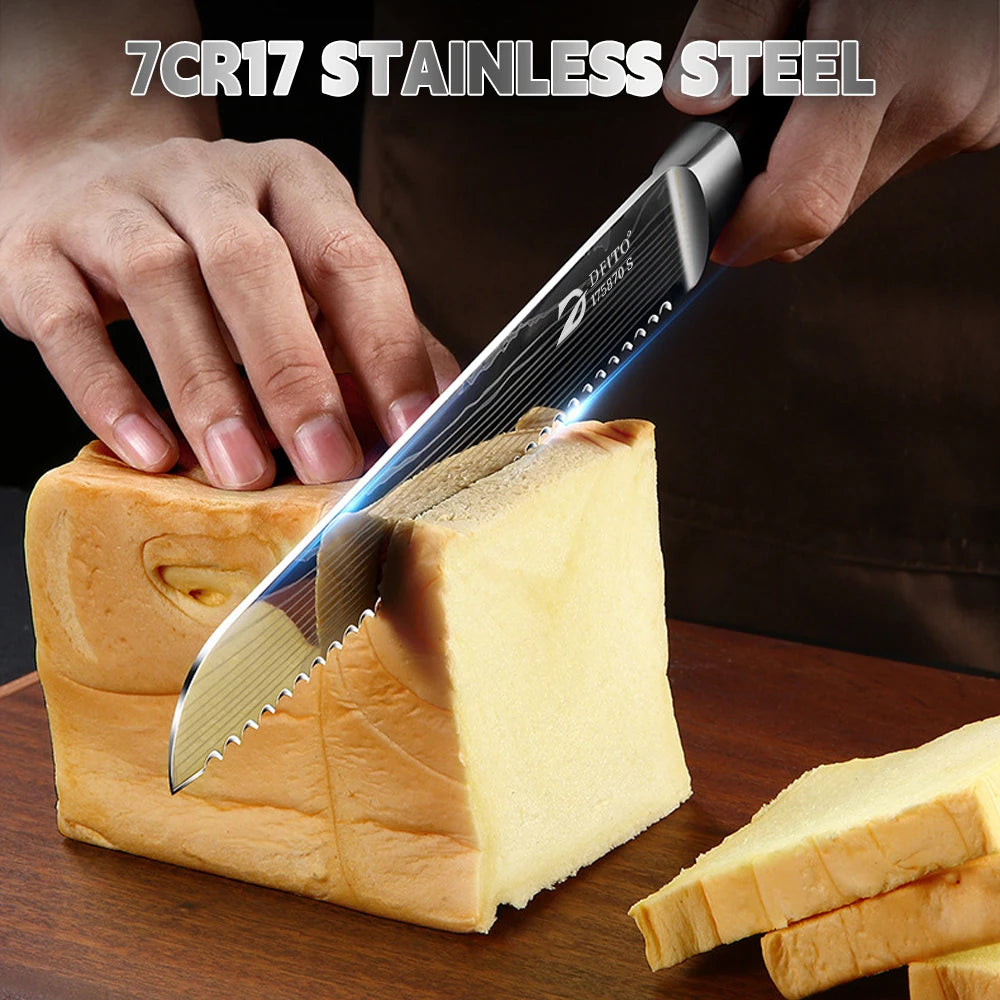 Bread Knife - Laser Sharp, Damascus Steel Chef's Knife with gift box