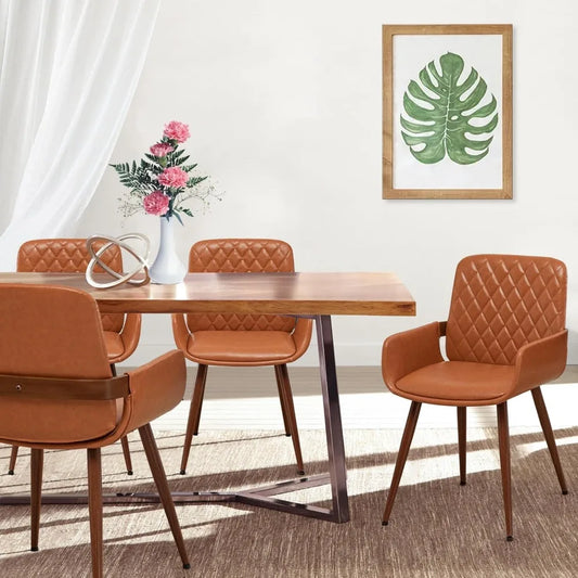 Mid Century Modern Faux Leather Dining Chairs - 5 Color Options