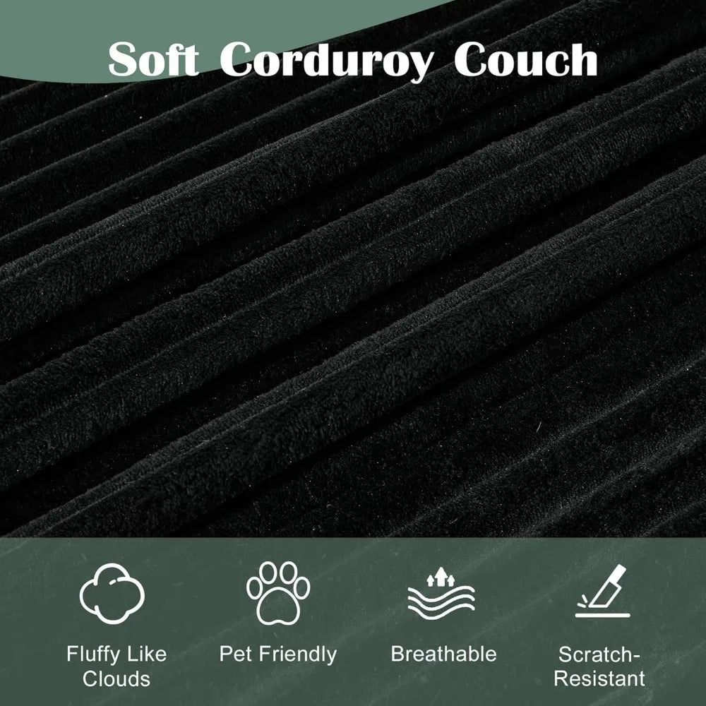 127'' Modern Curved Corduroy Cloud Sofa - 4 Color Choices