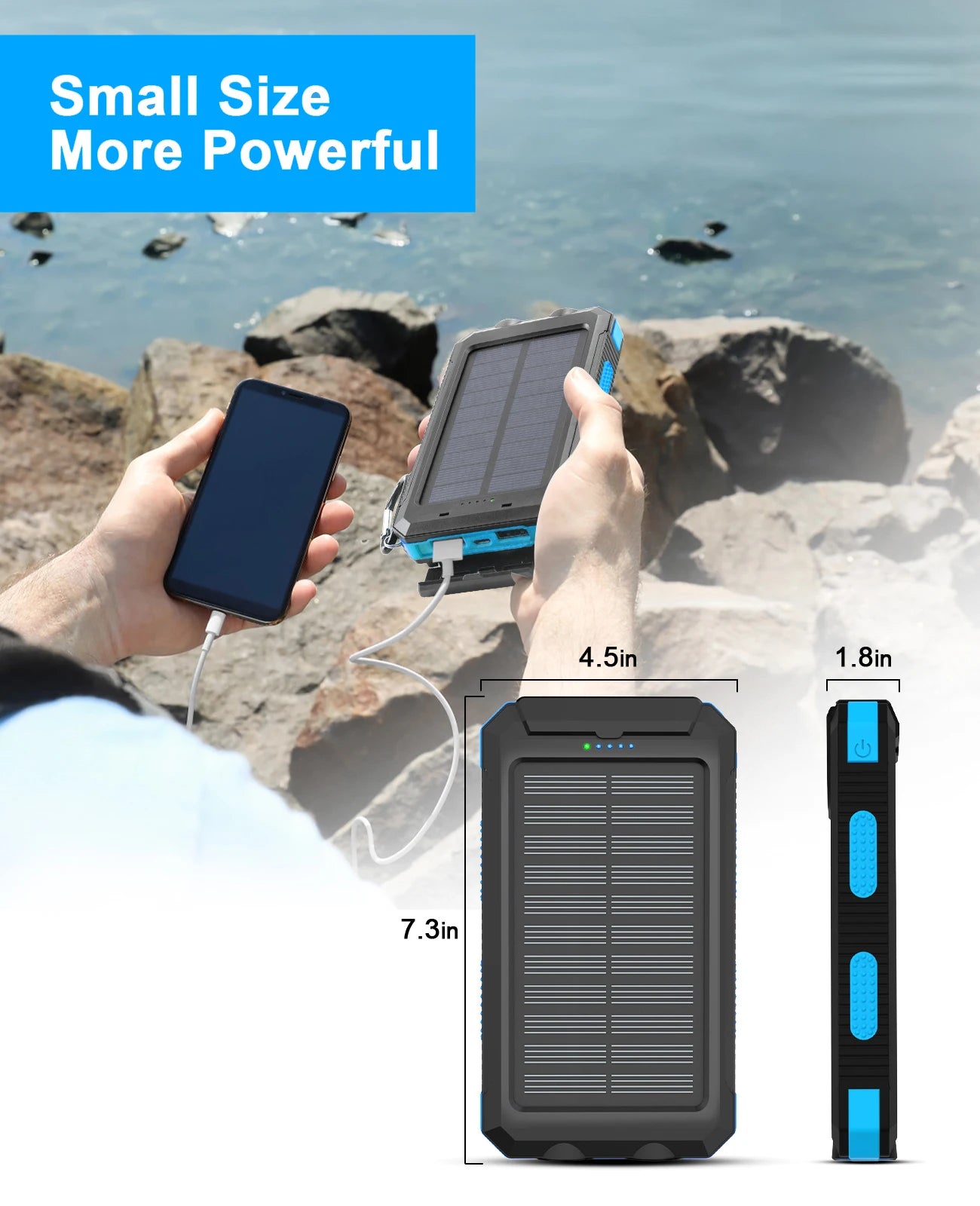 Waterproof Outdoor Solar Power Bank: 38800mAh Dual USB Charger