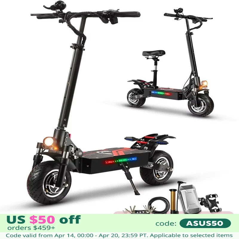 High-Speed Off-Road Electric Scooter: 3200W Dual Motor, Long Endurance, Foldable