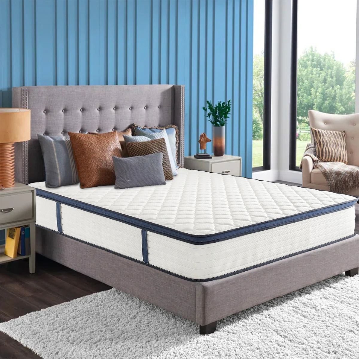 Gel Memory Foam Hybrid Mattress , Pressure Relief, Medium Firm Comfort, Motion Isolation, Mattress in a box