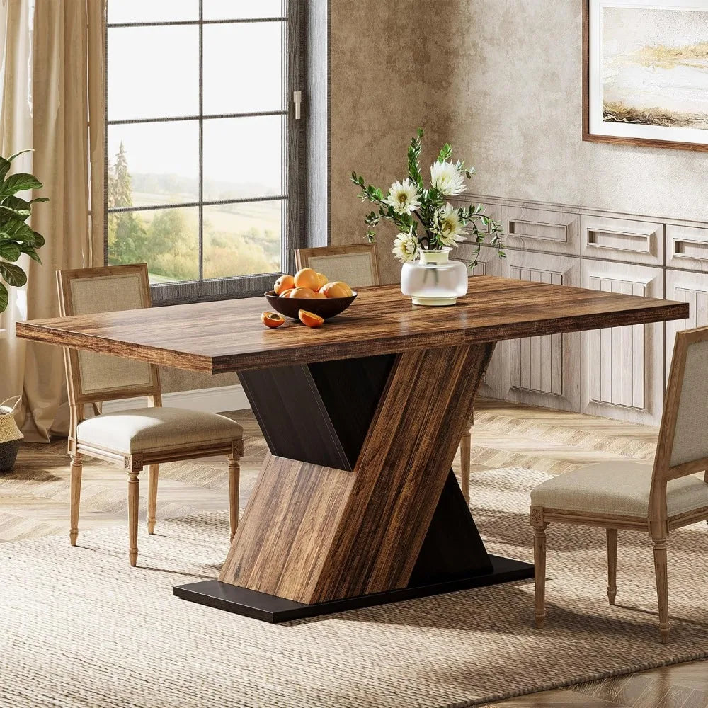 55-Inch Modern Farmhouse Dining Table for 4