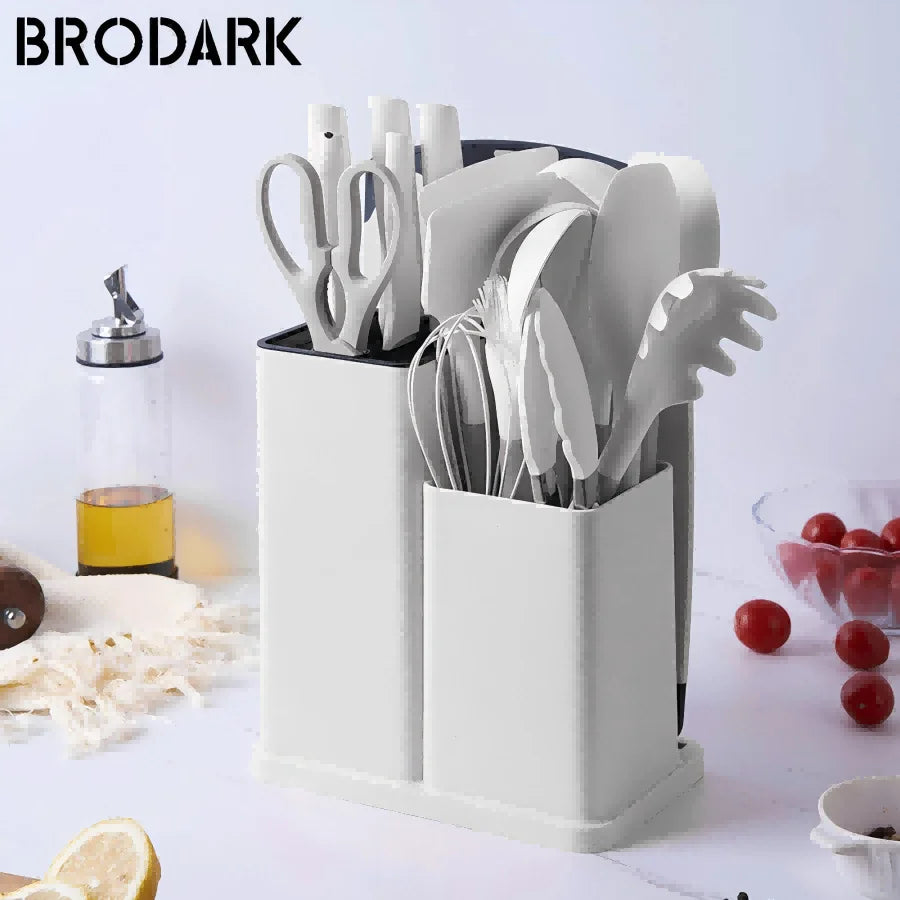 Bucket Silicone Kitchenware Sets - 19 Piece, Food Grade Silicone Cooking Utensils, 6 color options