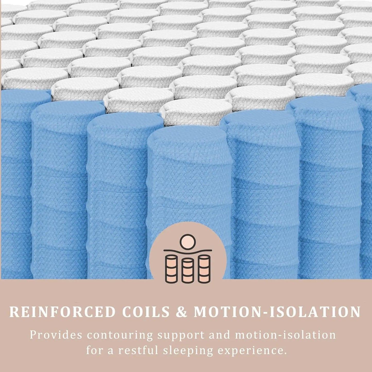 12 Inch Full to King Hybrid Gel Memory Foam Mattress, Breathable Fabric for Comfortable Sleep