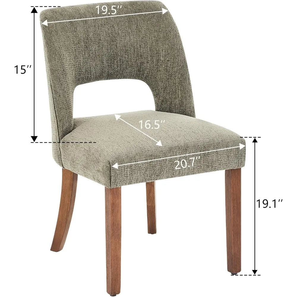 Modern Fabric Upholstered Dining Room Chair Set of 2, 8 Colors