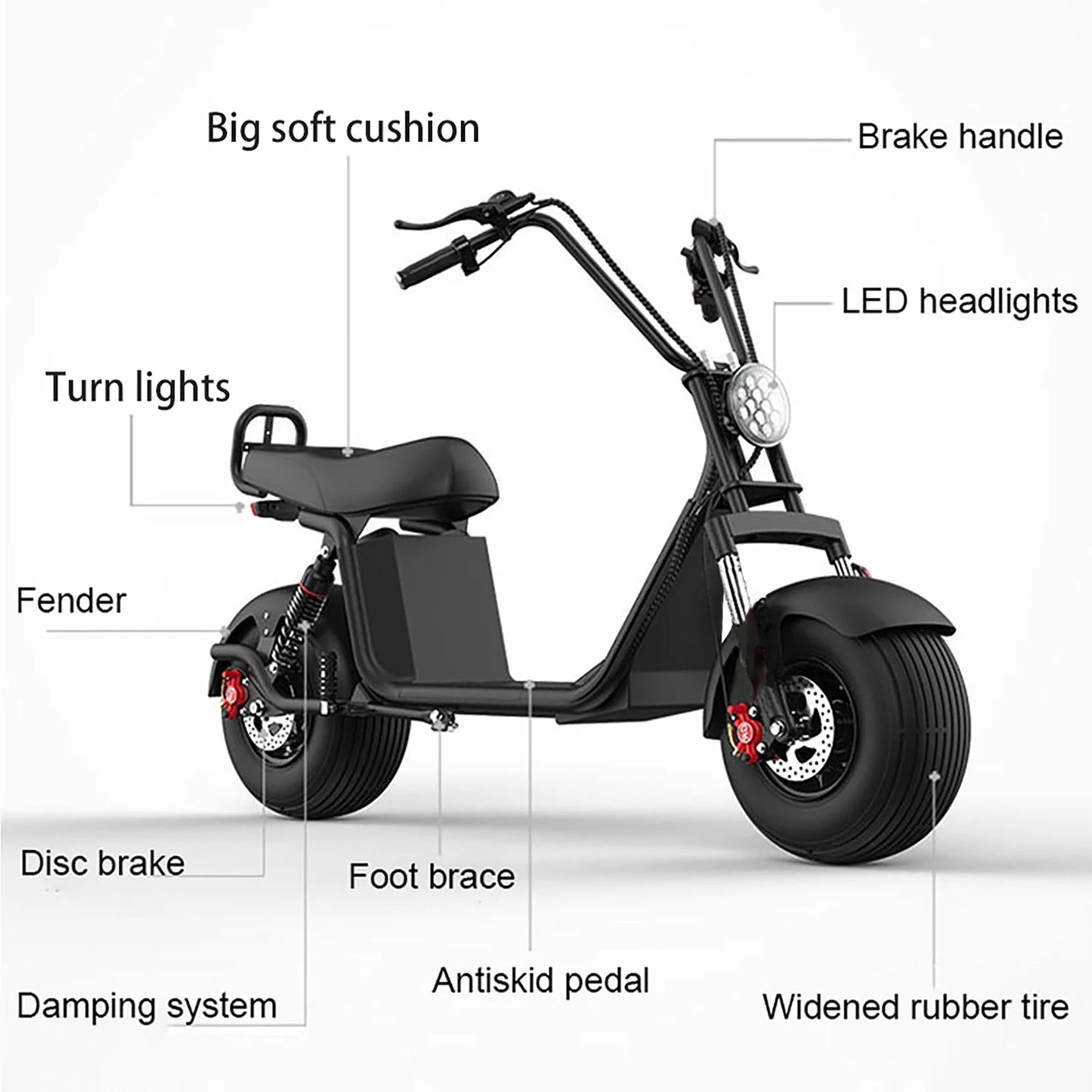 Electric All Terrain Scooter: Max Load 200kg 3000W E Chopper