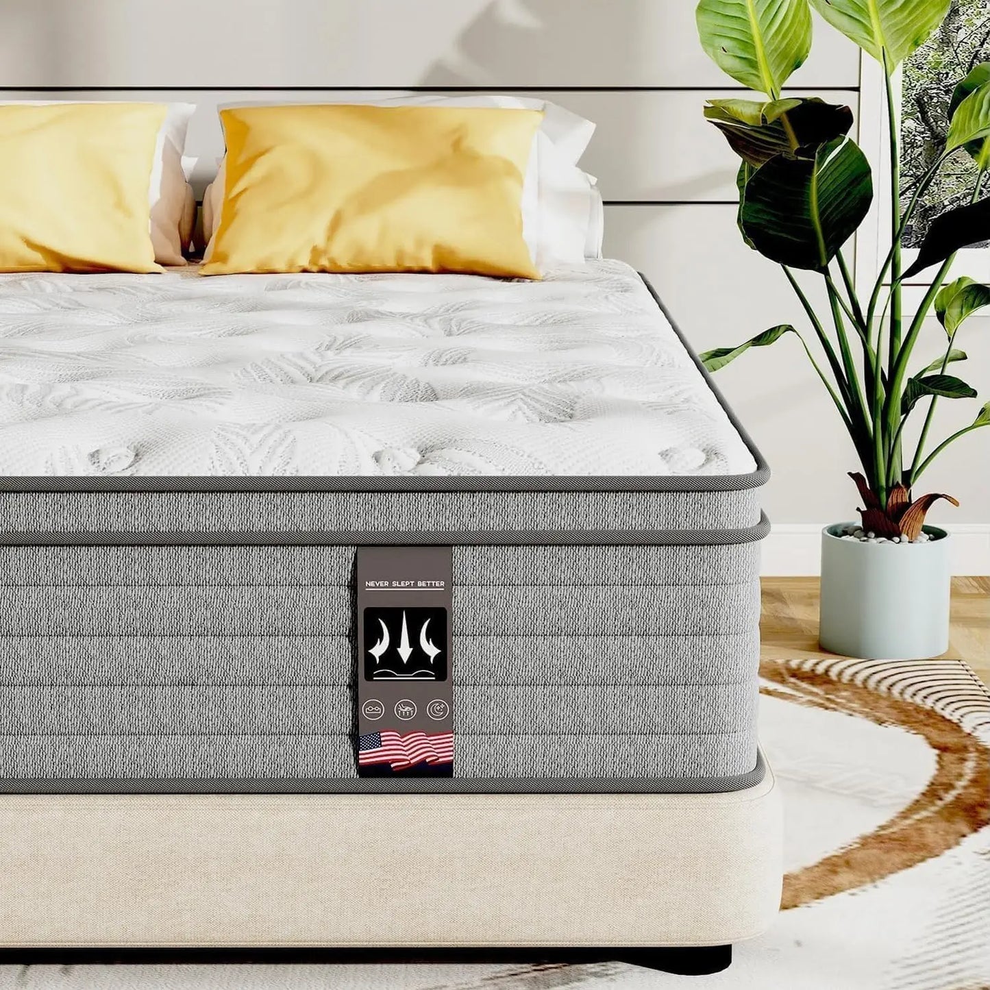 King Size Mattress,14 Inch Hybrid Mattress in a Box with Gel Memory Foam, Pocket Spring, Pressure Relief