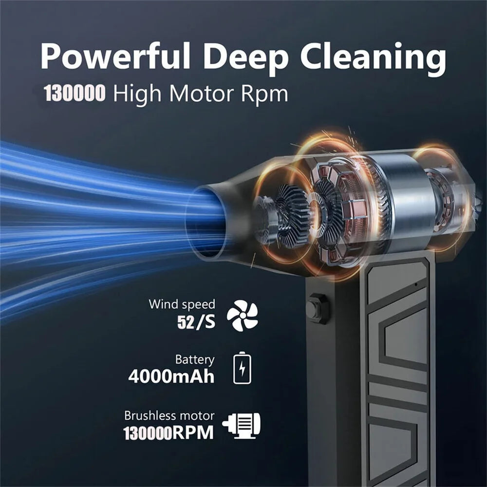 130000RPM Mini Turbo Jet Fan: Air Duster - Adjustable wind speed, Portable Turbo Violent Blower