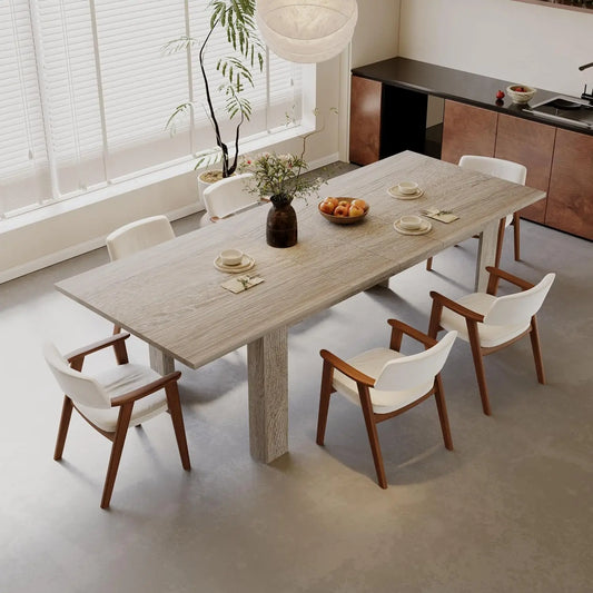 Expandable Oak Dining Table for 6 to 8 People