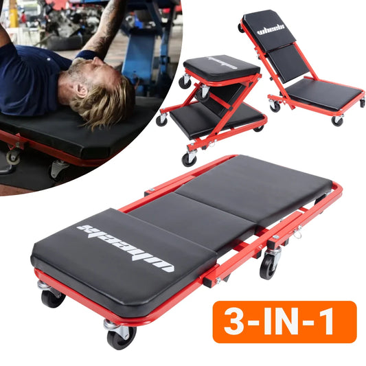 3-in-1 Rolling Mechanic Creeper + Z Seat