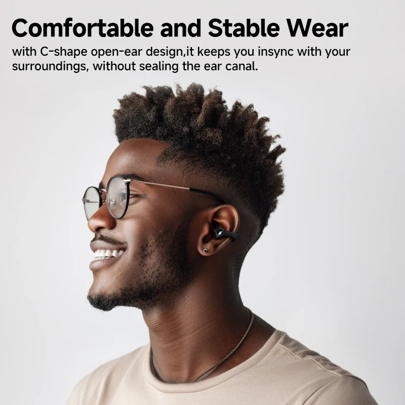 Ear Clip Headphones: Bluetooth 5.4 Wireless, Open Ear Sports TWS Earbuds